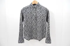 中古 レディース ジャックバニー Jack Bunny!! 長袖ポロシャツ 0(S) 黒×白  ボタンダウン 花柄