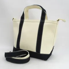 L.L.Bean / エルエルビーン ◆2WAYトートバッグ/キャンバス/ホワイト×ブラック 282340 【バッグ/バック/BAG/鞄/カバン】 メンズファッション【中古】 