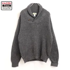80s USA製 vintage L.L.Bean ウール ショールカラー ニットセーター メンズ 表記Mサイズ