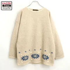 90s vintage Eddie Bauer ネイティブ柄 ウール ニットセーター レディース 表記Mサイズ