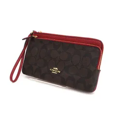 COACH / コーチ ◆シグネチャー ダブルジップウォレット ポーチ リストレット C5576 【バッグ/バック/BAG/鞄/カバン】 ブランド【中古】 