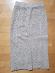 ケーブル編み ニット ロング スカート 26 27 28 (新品)