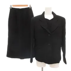 ジョヴァンニ ヴァレンチノ Giovanni Valentino スーツ ブラックフォーマル セットアップ ジャケット タイトスカート カットソー 9 黒 ブラック /NL ■GY59