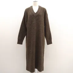 FREAKS STORE / フリークスストア ◆ミニブークレVネックニットワンピース/ブラウン/タグ付き/サイズF F24-TKK-17 【レディース/ガールズ/LADY/女性/婦人】 レディースファッション【中古】 