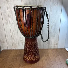 ジャンベ　木彫り  特大 71cm 民族楽器のサムネイル