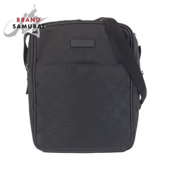 美品 GUCCI グッチ ブラック 黒 GGキャンバス 122759 ショルダーバッグ  ポシェット レディース 501066【中古】