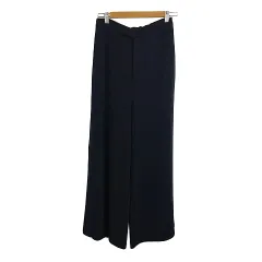 ビーミングバイビームス B:MING LIFE STORE by BEAMS パンツ ワイド ロング ハイウエスト ウエストゴム 無地 M 紺 ネイビー