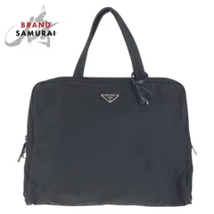 PRADA プラダ テスート 三角ロゴプレート ブラック 黒 シルバー金具 ナイロン トートバッグ ハンドバッグ レディース 502053【中古】