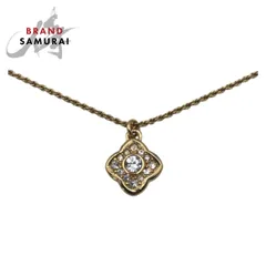 Dior ディオール ヴィンテージ ラインストーン ゴールド メタル ネックレス ペンダント レディース 506621【中古】