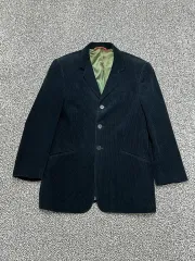 【未使用級】ポールスミス テーラードジャケット XL ターコイズブルー 総柄 マイクロハウンドトゥース シングル2Bジャケット（ネイビー） ｜ポール