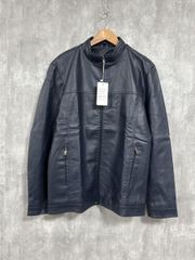 美品・大きめ2XL】FREEDOM シングルライダース パンチング 水牛革 黒 