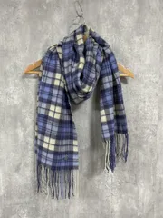 Vivienne Westwood ヴィヴィアンウエストウッド チェック ロゴ 刺 マフラー sizeF/青 ◆■ レディース