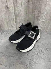 EVOL イーボル ビジューバックルベルト ローカット スニーカー sizeLL/黒 ■■ レディース