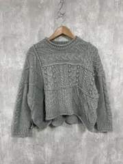 KBF ケービーエフ パッチワーク ニット セーター sizeM/グレー ◆■ レディース