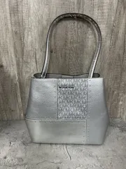MICHAEL KORS マイケルコース MKシグネチャー スタッズ メタリック ハンド バッグ sizeF/シルバー ■■◎レディース