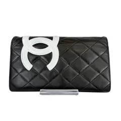 【人気・美品】CHANEL シャネル ラムスキン カンボンライン マトラッセ ココマーク フラップ ロング ウォレット 二つ折り長財布 12番台 シルバー金具 ブラック 黒色 ピンク レザー 本革 メンズ レディース ユニセックス 2008年製 2009年製