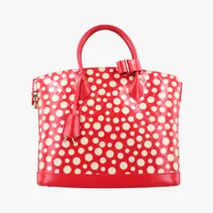 ルイヴィトンLouis VuittonロックイットMM ルージュ×ホワイト ヴェルニ M91423 FL1172