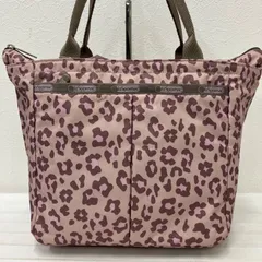 6972　LeSportsac レスポートサック　トートバッグ　ハンドバッグ　レオパード　豹柄　ひょう柄　アニマル　ピンクレオパード　ナイロン　ピンク　ベージュ　グレージュ
