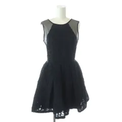 フレイアイディー FRAY I.D ワンピース ノースリーブ ジャガード ひざ丈 シアー 0 黒 ブラック /KW ■GY60