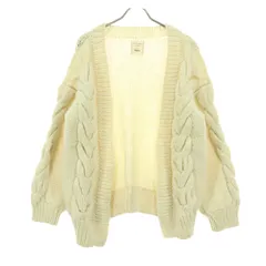 B:MING by BEAMS ビーミングバイビームス ペルー製 フィッシャーマン 長袖 ケーブル編み ニットカーディガン アイボリー レディース 古着