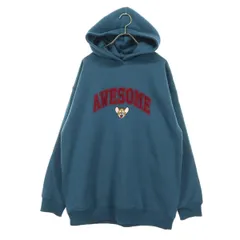 美品 Tom and Jerry トムとジェリー 裏起毛 長袖 スウェットパーカー L ブルー レディース 古着