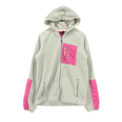 Tommy Hilfiger Golf トミーヒルフィガーゴルフ ツートンカラー ワンポイントロゴ ゴルフ 長袖 フリースジャケット M グレー フーディ レディース 古着