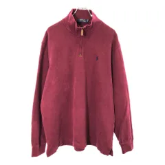 Polo by Ralph Lauren ポロ ラルフローレン ハーフジップ コットンセーター ワインレッド(メンズ)中古 古着 X0282