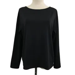 コムサイズム COMME CA ISM カットソー ロンT ボートネック プルオーバー 無地 長袖 9 黒 ブラック