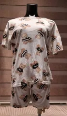 中古 レディース パジャマ セット ギターピック Teddy Bear 半袖 パジャマ セット