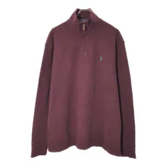 Polo by Ralph Lauren ポロ ラルフローレン ハーフジップ コットンセーター ワインレッド(メンズ L)中古 古着 X0309