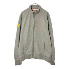 PUMA プーマ FERRARI フェラーリ スウェット トラックジャケット 企業ロゴ グレー(メンズ L)中古 古着 X0375