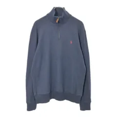 Polo by Ralph Lauren ポロ ラルフローレン ハーフジップ コットンセーター ネイビー(メンズ M)中古 古着 X0294