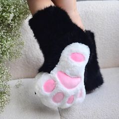 着ぐるみ ケモノ足 室内用 ブラック フリーサイズ 爪付き ケモノ脚