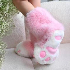 着ぐるみ ケモノ足 室内用 ピンク フリーサイズ 爪付き ケモノ脚