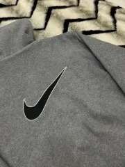 L NIKE 00s ビックロゴ フリース フーデッドジャケット / グレー