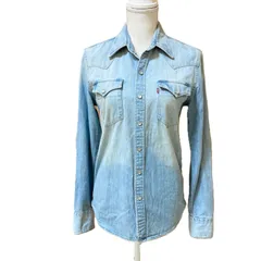 【used】Levi’s ウェスタンシャツ スナップボタン ブルー XS（日本M相当） 綿100