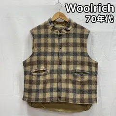 ウールリッチ 70年代 ビンテージ USA製 リバーシブル チェックウール 無地60/40クロス ベスト 70s VINTAGE メンズ XL ISItems【USED】【古着】【中古】50150428
