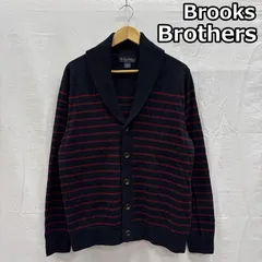 ブルックス ブラザーズ ボーダー柄 メリノウール ニット ショールカラー カーディガン メンズ M ISItems【USED】【古着】【中古】50150430
