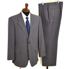 Lesliegrant 2つボタン シングルスーツ L AB6 ダークグレー グレンチェック 袖口3つ釦 開き見せ 28712-41 夏物 春夏 薄手 5XL091 【送料無料】【中古】【メンズビジネス】202512