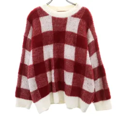 gelato pique ジェラートピケ ギンガムチェック柄 長袖 ルームウェア F レッド系 ふわもこ レディース 古着