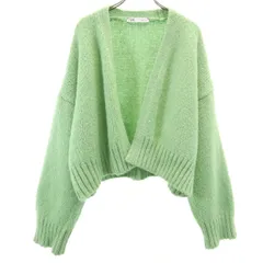 ZARA ザラ 長袖 ニットカーディガン L グリーン系 レディース 古着