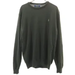 POLO RALPH LAUREN ポロラルフローレン ウール 長袖 セーター M カーキ系 ニット メンズ 古着