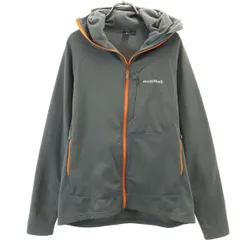 mont-bell モンベル アウトドア 長袖 ジップパーカー L グレー系 裏フリース メンズ 古着