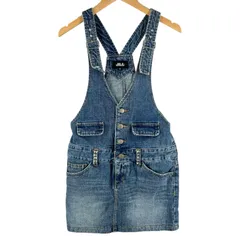 美品 JILLSTUART ジルスチュアート 無地 オールシーズン オーバーオール コットンデニム ブルー レディース S ジャンパースカート【古着】【中古】【送料無料】