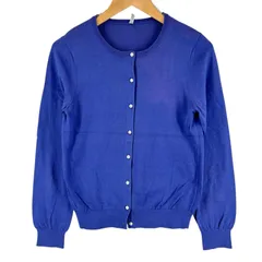 美品 NOLLEY'S ノーリーズ 無地 春夏 SS カーディガン コットン ブルー レディース 38【古着】【中古】【送料無料】