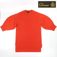 Drawer 16Gカシミヤ パフスリーブニット 6518-105-0394 赤 クルーネック プルオーバー 美品 ドゥロワー  ◆送料込◆質屋-11589