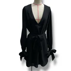 C/MEO COLLECTIVE カメオコレクティブ フリル袖ブラウス 長袖シャツ ブラウス トップス フリル リボン ブラック 黒 サイズXS レディース 春 ゴーゴー古着久喜倉庫店 No.1457