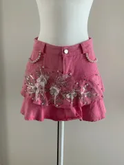 姫ギャル 姉ギャル コギャル キッチュ フラワーデザインテープスカート