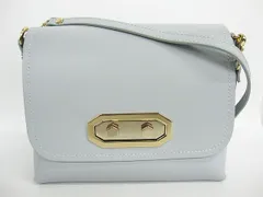 GIANNI NOTARO ジャンニノターロ ショルダーバッグ ポシェット 水色系 ライトブルー 金具ゴールド色 ポーチ取外可能 イタリア製 LF001-0109-6