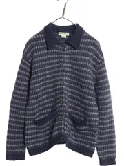 【お得なクーポン配布中!】 90s エディーバウアー ニット カーディガン レディース M オールド ウール セーター ノルディック フェアアイル 総柄 前開き 重ね着 襟付き